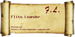 Flits Leander névjegykártya
